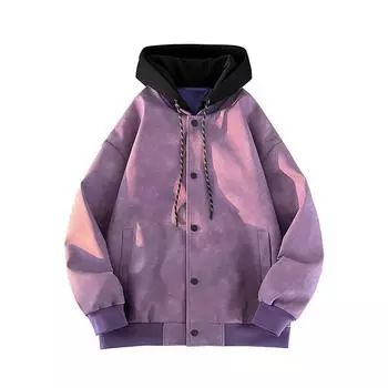 Молодежная модная повседневная однотонная куртка с вышитым логотипом M