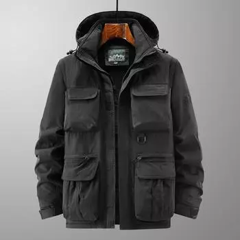 Молодежная мужская куртка для активного отдыха, альпинизма, спортивная одежда, съемные рукава, капюшон, свободная флисовая куртка для мужчин M