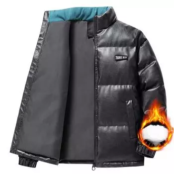 Молодежная однотонная модная универсальная стеганая куртка с воротником-стойкой, утолщенная мужская стеганая куртка, зимняя теплая куртка M