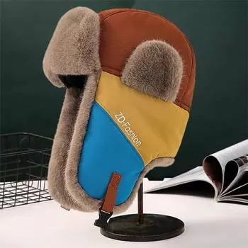 Молодежная шапка Lei Feng, мужская, утепленная, для катания на лыжах, теплая, для защиты ушей, женская, для езды на велосипеде, ветрозащитная, для холодной осени и зимы 56-58cm белый