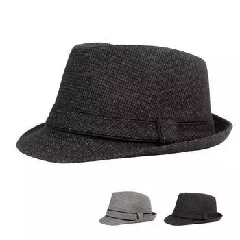 Молодежная шляпа Мужская весенне-осенняя мужская джазовая шляпа Джентльменская шляпа Шляпа для выступления на сцене чёрный