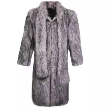 Молодежное серое хлопковое тонкое пальто с утолщенным повседневным мехом S серый