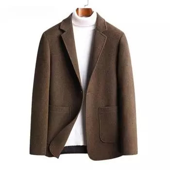 Молодежное шерстяное пальто, мужская повседневная легкая роскошная шерстяная куртка для осени и зимы 170