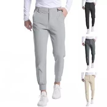Молодежные эластичные узкие брюки для гольфа и бега, повседневные брюки, мужские осенние брюки премиум-класса, удобные модные спортивные брюки XS чёрный
