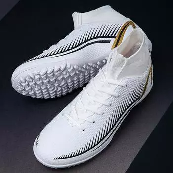 Молодежные футбольные бутсы 35-47, сломанные мужские резиновые мягкие ботинки, футбольные бутсы для детей 35 чёрный