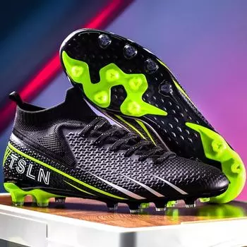 Молодежные футбольные бутсы, высококачественные носки с искусственным газоном, мужские спортивные бутсы с длинными ногтями, большой размер 36 чёрный