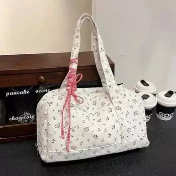 Молодежные холщовые сумки-саквояжи на молнии, мягкая сумка через плечо, высококачественная цветочная универсальная сумка на плечо для женщин