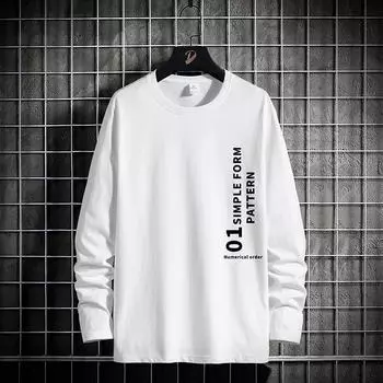 Молодежный повседневный свитер с длинным рукавом и капюшоном, белый, свободного кроя, без воротника L