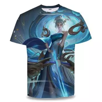 Молодое лето, новый King Glory Galoo Yingxiong, 3D принт с круглым вырезом и короткими рукавами, крутой красивый тренд XS