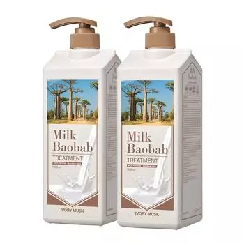 Молоко Баобаба Большая емкость Протеин Поврежденные Волосы Уход Лечение Слоновая Кость Мускус Аромат, 1л, 2 шт.