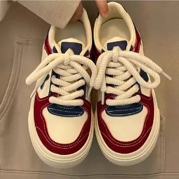 Молоко fufu star маленькие белые туфли женские сезонные нишевые оригинальные дизайнерские японские туфли для скейтбординга знаменитости в Интернете универсальные повседневные туфли для скейтбординга для женщин 35 красный