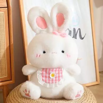 Молоко Почти Кролик Детская Плюшевая Кукла Милая В Слюнявчике Кукла Кролик Девочка Спящая Подушка для Объятий Подарок на День Рождения 32cm