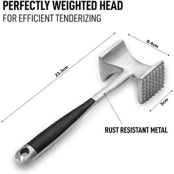 Молоток для отбивания мяса LMETJMA с удобной ручкой из цинкового сплава, молоток для отбивания мяса, кухонный молоток для отбивания мяса JT329