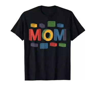 Mom block assembly play for moms toy, design, T-shirt чёрный