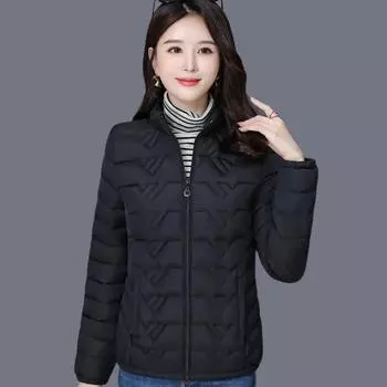Mom s Down Cotton Jacket Women s Autumn and Winter Plus Size Solid Color Comfortable Cotton Jacket Waist Thin Casual Jacket XXXXL