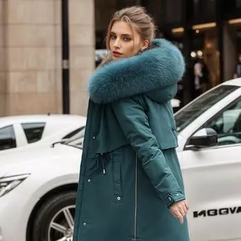 Мама зимний пирог преодолевает пальто средней и длинной иностранного стиля среднего и пожилого возраста хлопчатобумажная одежда для женщин осень и зима большой размер M белый