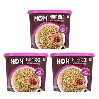 MOM - Жареный рис Meal of the Moment с соусом Шезван, 145г (Пакет из 3) Готов есть Pack of 3