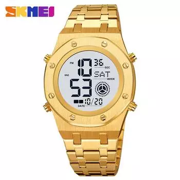 Moment Beauty 2024 Новые мужские спортивные часы Многофункциональные водонепроницаемые электронные часы из нержавеющей стали со светодиодами