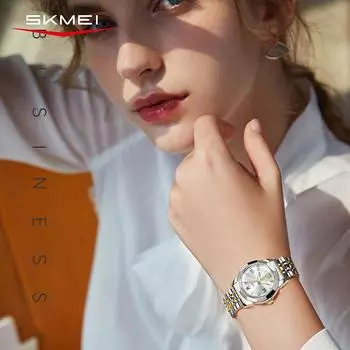 Moment Beauty 2024 Новые женские часы Модные кварцевые женские часы со светящейся стрелкой Женские часы со стальным ремешком