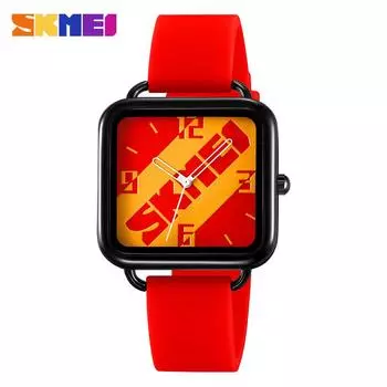 Moment Beauty 2024 Стильные простые квадратные женские часы с указателем Персонализированные универсальные студенческие женские кварцевые часы красный