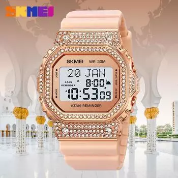 Moment Beauty 2052 Fashion Diamond Temperament женские часы многофункциональные спортивные электронные часы с силиконовым ремешком