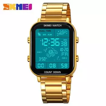 Moment Beauty Astronaut Мужские часы Многофункциональные водонепроницаемые электронные часы Dual Time Student Square Электронные часы мужские серебряный