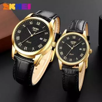 Moment Beauty Classic Business Men and Women Couples Belt Quartz Watch Модные водонепроницаемые стальные часы с календарем на ремне
