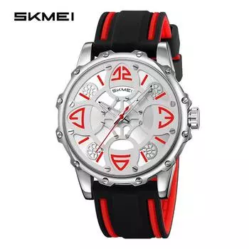 Moment Beauty Fashion Mechanical Wind мужские часы Business Casual Watch Sports Luminous Waterproof Silicone Remezzo Quartz Watch красный