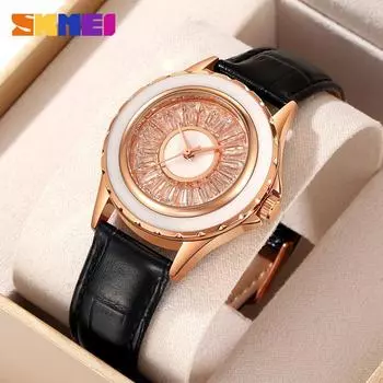 Moment Beauty Fashion Rhinestone Dial Quartz Watches Womens Casual Light Luxury Universal Simple Outdoor Waterproof Watch