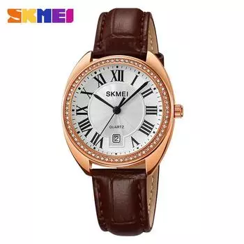 Moment Beauty Fashion Simple Ladies Watch Round Pointer Belt Womens Quartz Watch Calendar Watch