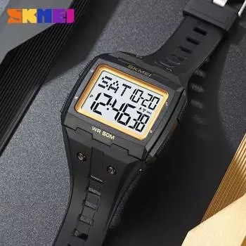 Moment Beauty Fashion Sports Wind Многофункциональные электронные часы мужские квадратные большие циферблаты водонепроницаемые хронограф светящиеся часы армия зеленый