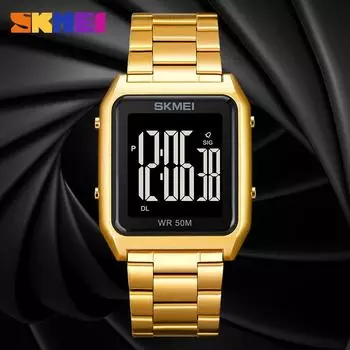 Moment Beauty Fashion Square с большим экраном, мужские электронные часы со стальным ремешком, маленькие квадратные многофункциональные часы для студентов серебряный