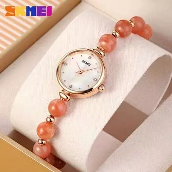 Moment Beauty Fashion Универсальные легкие роскошные женские часы с ремешком из натурального жемчуга Новые ветряные кварцевые женские часы