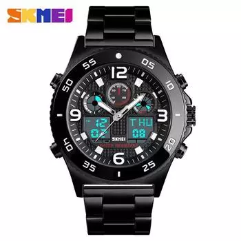 Moment beauty guangzhou прямые продажи трехсекционный большой циферблат стальной браслет горячая распродажа мужские повседневные спортивные электронные часы