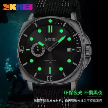 Moment Beauty Модные повседневные мужские часы с нейлоновым ремешком и светящимся календарем на стрелке Кварцевые часы One Piece