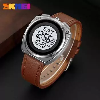 Moment Beauty Мужские часы Кожаный ремешок Электронные часы Водонепроницаемые часы