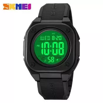 Moment Beauty Мужские часы Спортивные уличные электронные часы Персональные квадратные многофункциональные водонепроницаемые студенческие электронные часы серый