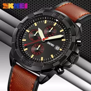 Moment Beauty Мужские модные деловые часы на пояс, водонепроницаемые повседневные кварцевые часы с тремя циферблатами и шестью штифтами