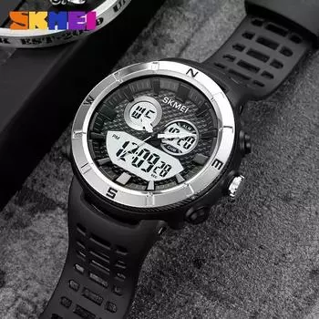 Moment Beauty Мужские студенческие спортивные часы для активного отдыха с хронометром и звуком Многофункциональные водонепроницаемые электронные часы с двойным дисплеем