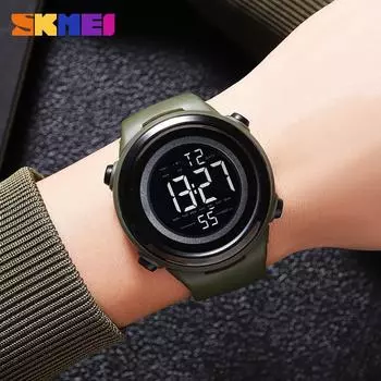 Moment Beauty Новые мужские студенческие электронные часы 2265 Многофункциональные водонепроницаемые светящиеся электронные часы Trend армия зеленый