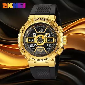 Moment Beauty Outdoor Casual Mens Calendar 3 Time Водонепроницаемые многофункциональные сплава электронные кварцевые часы золотой