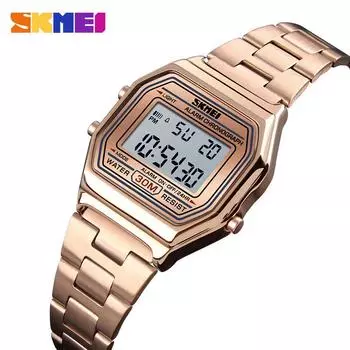 Moment Beauty Простые модные светящиеся многофункциональные часы женские из нержавеющей стали водонепроницаемые легкие деловые спортивные электронные часы серебряный