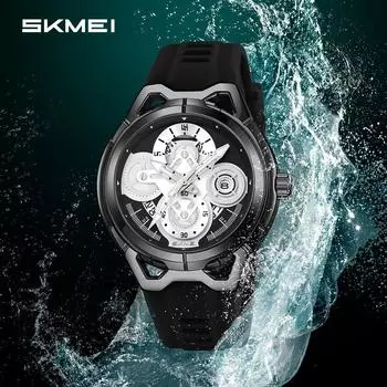 Moment Beauty Силиконовый ремень Поддельные механические часы Мужские деловые повседневные светящиеся кварцевые часы Мужские часы