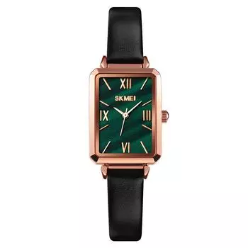 Moment Beauty Simple Light Luxury Retro Square Small Green Watch SKMEI Niche Small Square Women s Watch Women s Quartz Watch красный