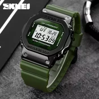 Moment Beauty Sports Watch Small Square Персонализированные многофункциональные электронные часы Силиконовый ремешок Студенческие водонепроницаемые электронные часы