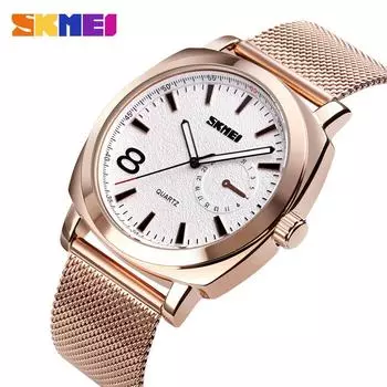 Moment Beauty Square Simple Fashion Водонепроницаемые сетчатые мужские кварцевые часы с ремешком для бизнеса и спорта, молодежные часы с ремешком