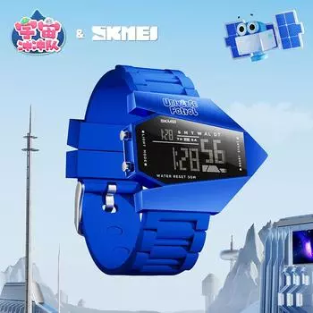 Moment Beauty Студенческие детские электронные часы Cosmic Charge Team Cartoon Детские часы Fashion Trend Креативные водонепроницаемые часы белый