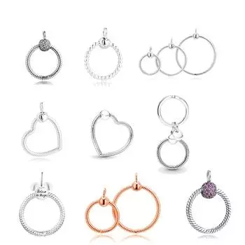 Моменты маленькие, средние и большие O-подвески, подходят для европейского браслета, бусины из стерлингового серебра 925 пробы для изготовления ювелирных изделий, подарок «сделай сам»