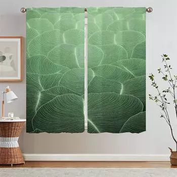 Momo Illustration2 Плотные подхваты для штор Элегантные шторы для гостиной Короткие оконные шторы Домашние перегородки Кудри W50xH70cmx2pcs-CL