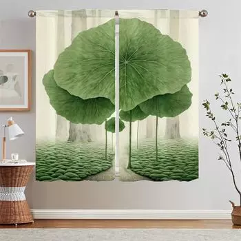 Momo Illustration Living Room Curtain Tiebacks Curtains for Bedroom Decoration Window Sheer Curtains Blackout Partition Blind W50xH70cmx2pcs-CL